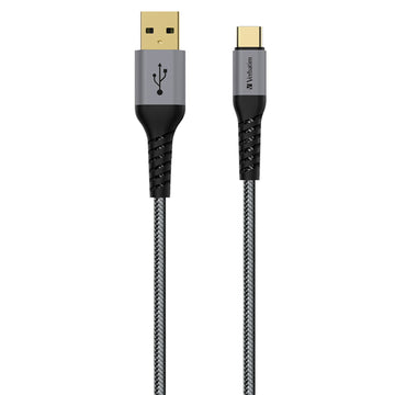 Sync & Charge Tough Max USB-C to USB-A Cable 120cm Grey for QC 2.0 & 3.0