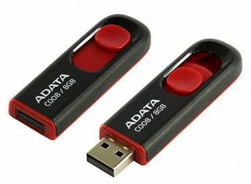 C008 16GB Retractable USB 2.0 Black/Red Flash Drive