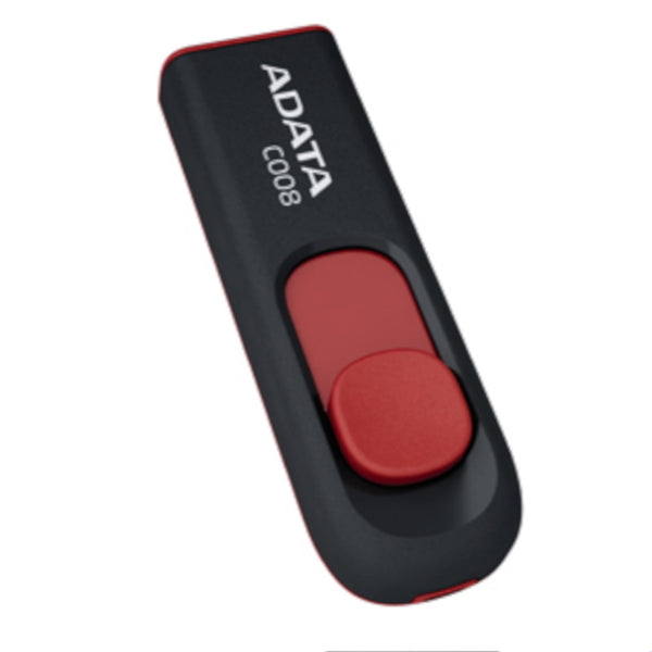 C008 Retractable USB 2.0 32GB Black/Red Flash Drive