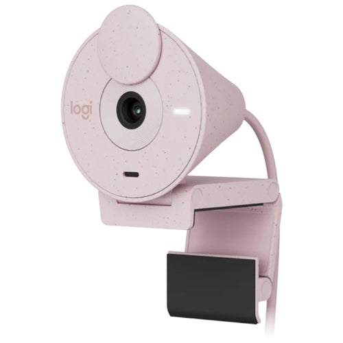 Logitech - Logitech Brio 300 Rose 1080p Auto Light Correction Mic USB-C Webcam