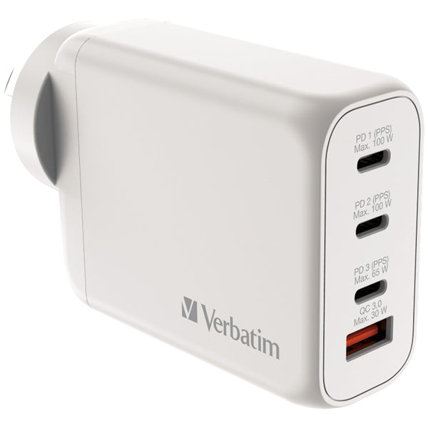 100W GaN Charger, 3x USB-C, 1x USB-A, Wall Charger