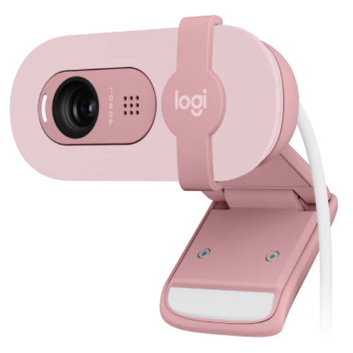 Logitech - Logitech Brio 100 Full HD 1080p Mic Shutter ROSE Webcam