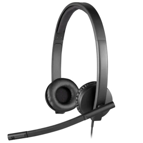 Headphones - Logitech H570e USB Stereo Headset Rotating Boom Mic Inline Controls