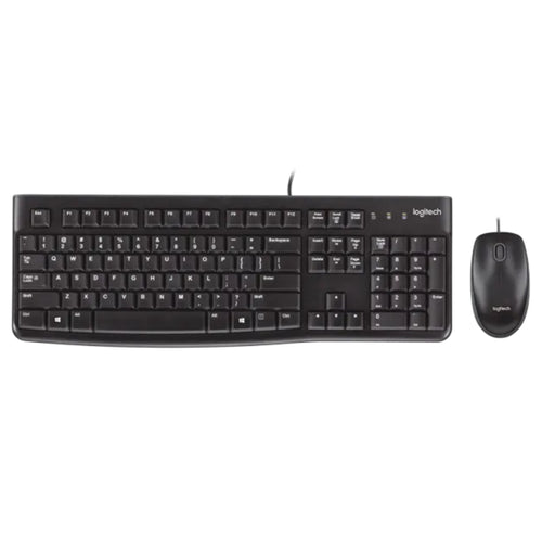 Components - Logitech MK120 USB Wired Desktop Keyboard Mouse Kit with Number Pad 1000dpi Optical - Keyboard Mouse Kit