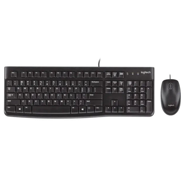 MK120 USB Wired Desktop Keyboard Mouse Kit with Number Pad 1000dpi Optical - Keyboard Mouse Kit