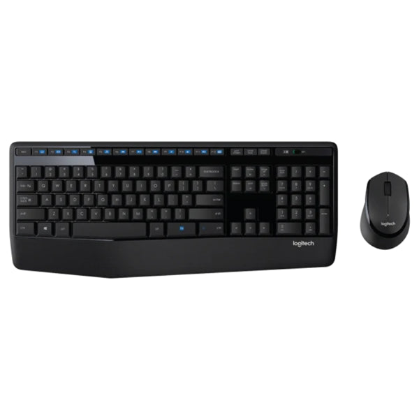 MK345 Wireless Keyboard Mouse Nano USB Receiver 12 F-Keys Full Size Spill Resistant Wireless Desktop Kit