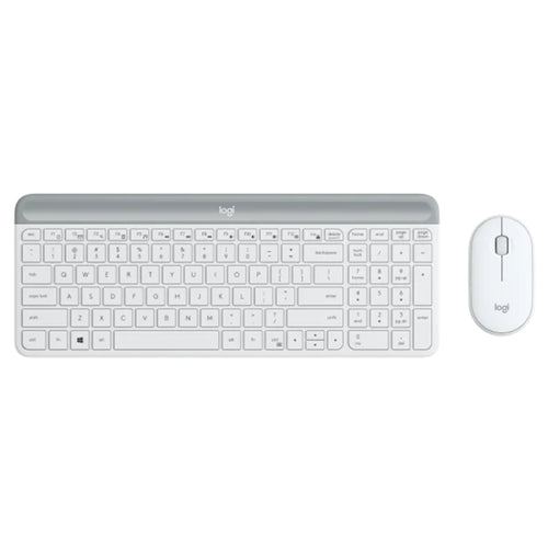 Components - Logitech MK470 Slim White Wireless Keyboard Mouse Combo Quiet USB Receiver 18/36 Months Battery Life Kit