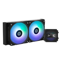 Alpha2 24 ARGB Black Liquid Cooler 240mm Live Temp Display Dual 120mm Fan