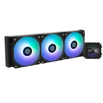 Alpha2 36 ARGB Black 360mm CPU Liquid Cooler - Live Temp Display 3x120mm Fan