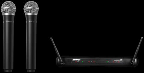 shure - Shure SVX288-PG58 Wireless Dual Handheld System with Receiver and 2x Handheld Microphone