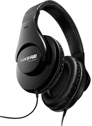 SRH240A Closed Back Over Ear Headphones Black 3.5mm Gold-Plated Plug Dual Ear with Headband