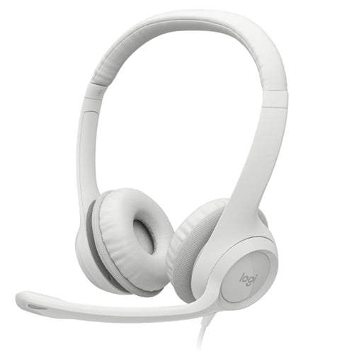 Headphones - Logitech H390 USB Digital Headset Off-White Stereo Rotating Mic USB 20Hz-20kHz Headset 100Hz-10kHz Mic Response Headset