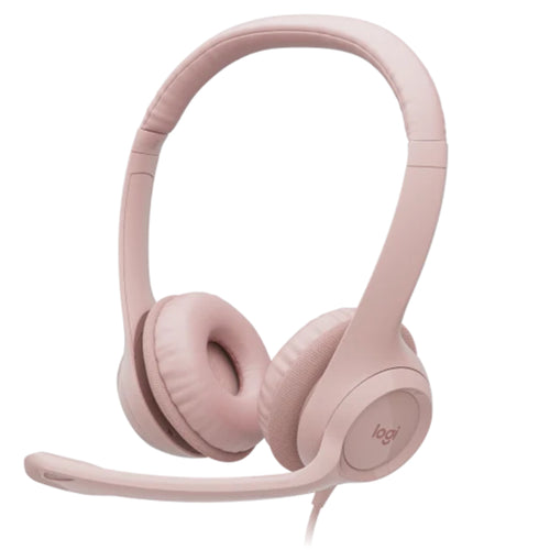 Headphones - Logitech H390 USB Digital Headset Rose Stereo Rotating Boom Mic 1.8m Cable USB 20-20kHz 100-10kHz Headset Rose Headset