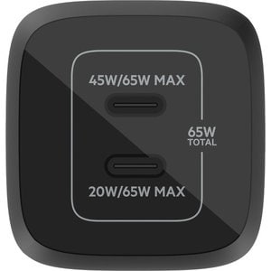 65W Dual USB-C PD GaN Wall Charger - Fast Charging 2 Devices