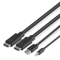 Dual Display Port, USB, Audio 6ft KVM Cable