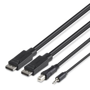 Dual Display Port, USB, Audio 6ft KVM Cable