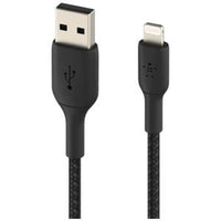 Braided Lightning to USB-A Cable, 0.15M, Black