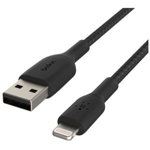 Braided Lightning to USB-A Charge Cable, 1 Meter, Black