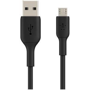 Belkin - Belkin Micro-USB to USB-A 1M Charging Cable Home Car Office - Black/White