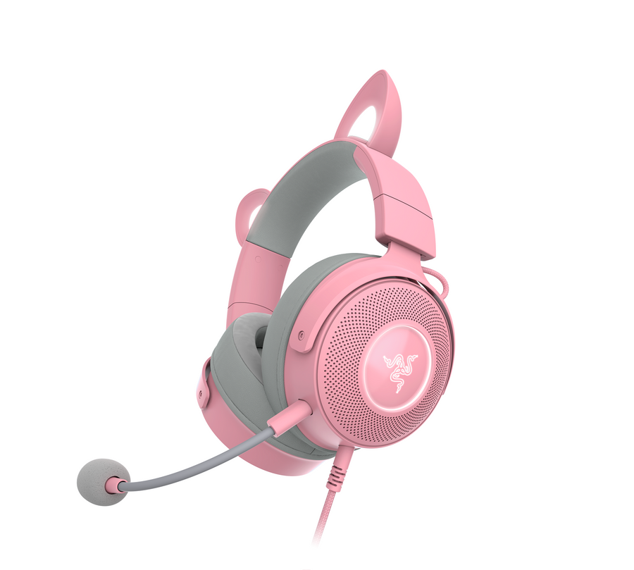 Kraken Kitty V2 Pro RGB Headset Interchangeable Ears Quartz Pack