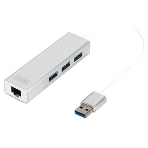 USB 3.0 3-Port Hub & Gigabit LAN Adapter