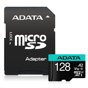 Premier Pro microSDXC UHS-I U3 A2 V30 Card with Adapter128Gb