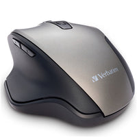 Silent Ergonomic Wireless Blue LED Mouse - Graphite