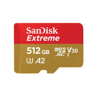 Extreme 512GB MicroSDXC UHS-I 190MB/s R 130MB/s W 4X6 SD Adapter