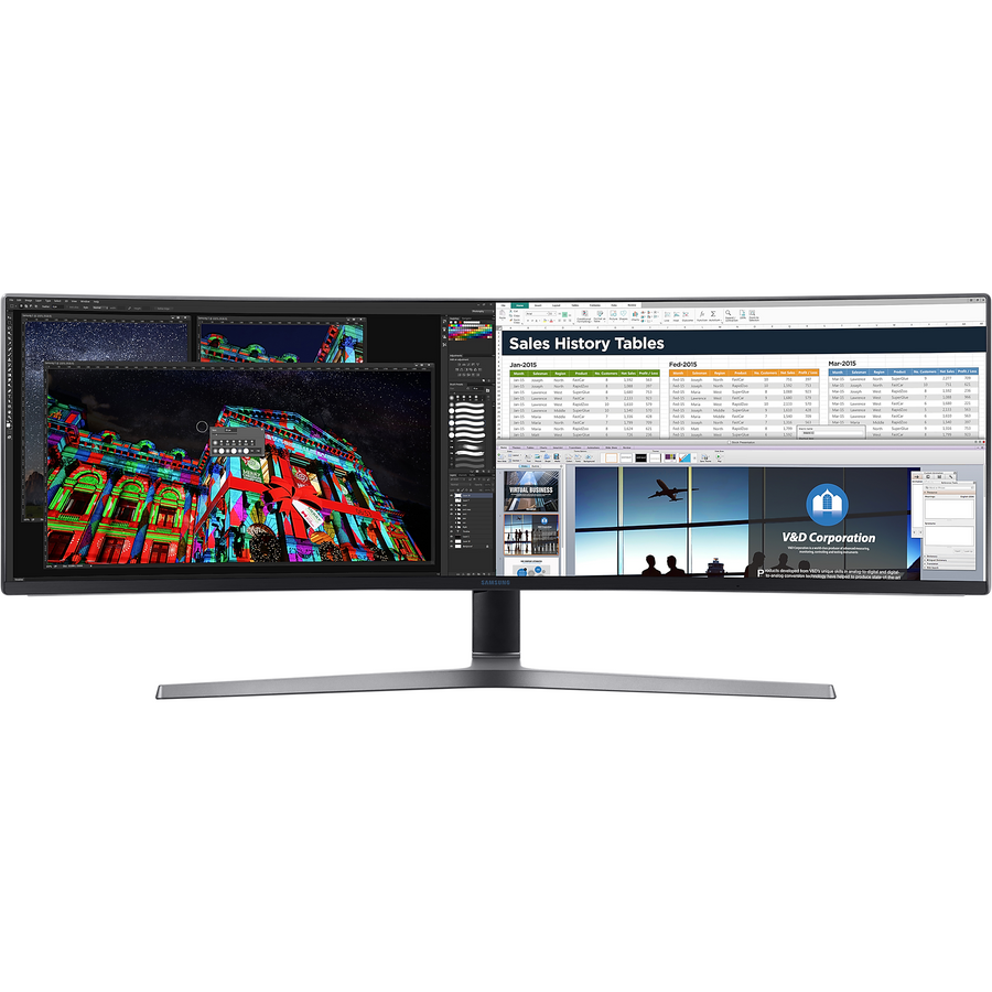 49 Inch QLED Gaming Monitor C49HG90DME With 32:9 Super Ultra-Wide Screen
