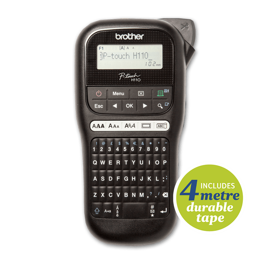 Ptouch Durable Label Maker Black PTH110BK